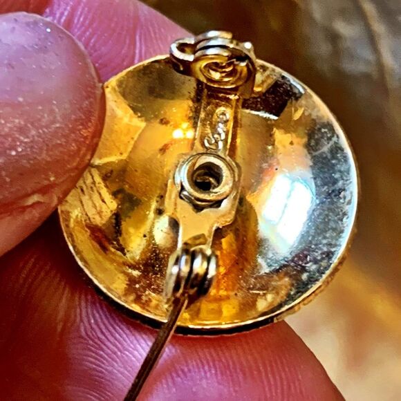 Vintage Heart & Circle Gold Metal & Pearl Brooches - Picture 6 of 6